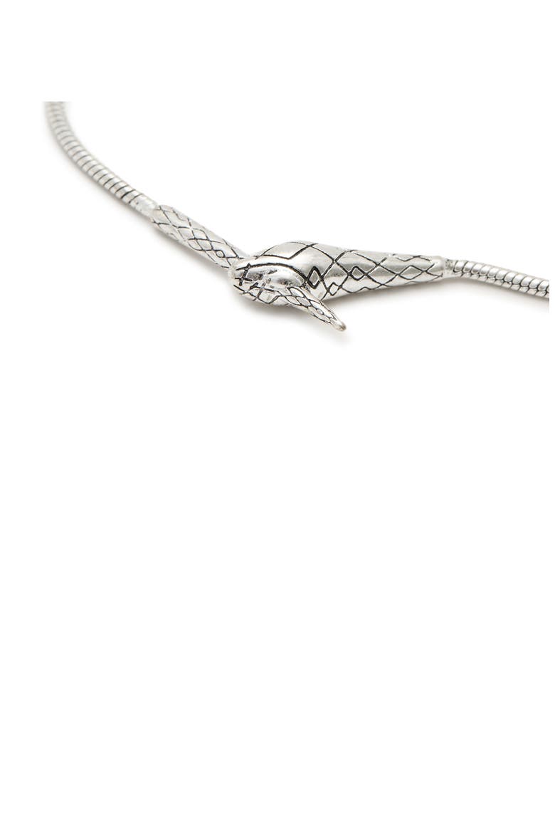 Double Snake Collar Necklace, Alternate, color, WARM SILVER