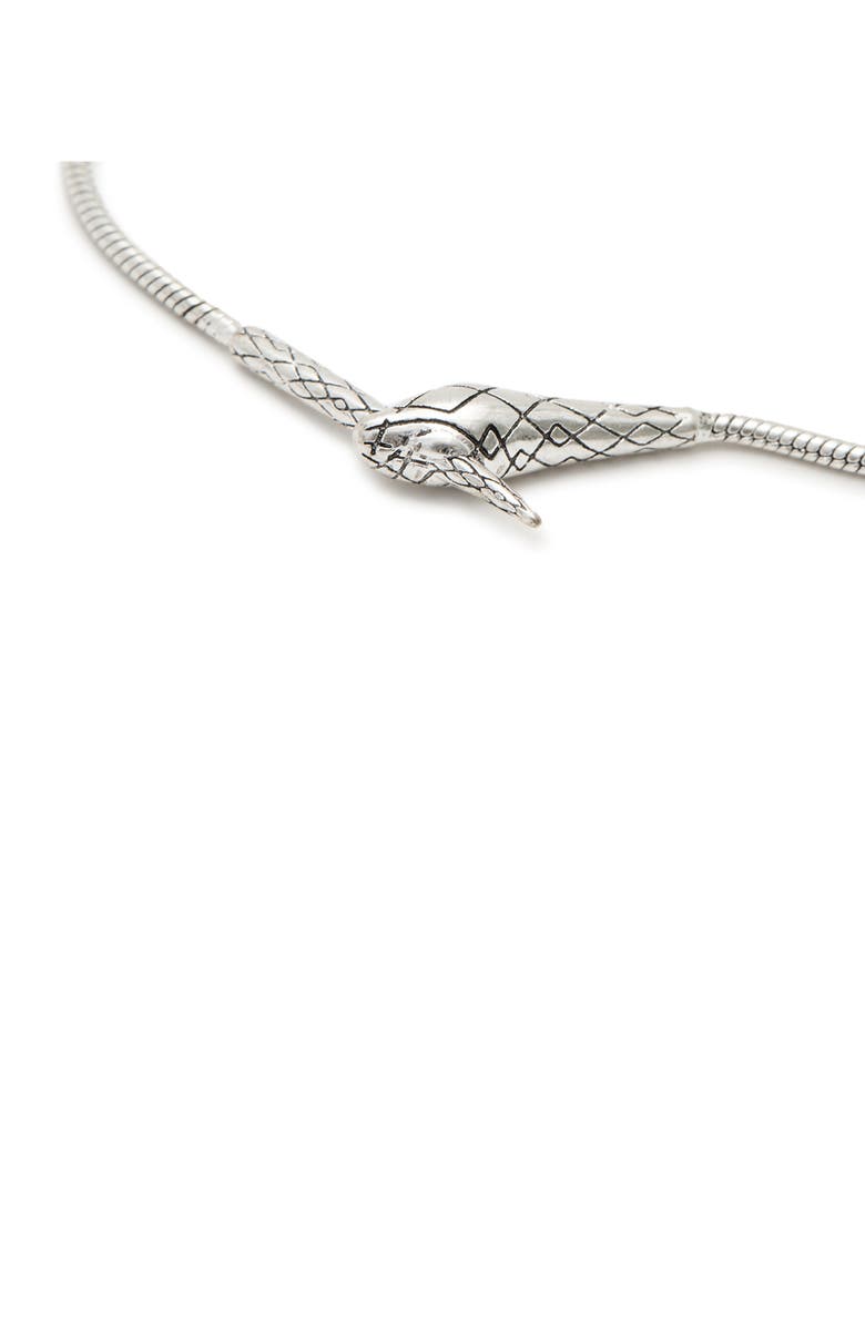 AllSaints Double Snake Collar Necklace, Alternate, color, Warm Silver