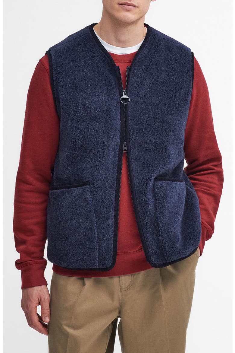 Liddesdale Wool Blend Fleece Vest, Main, color, NAVY