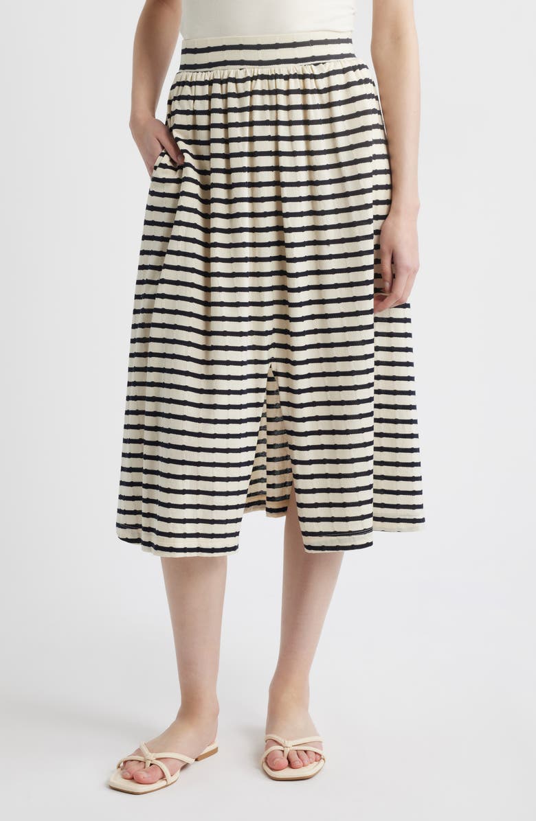 Nation LTD Vida Tiered Smocked Waist Skirt, Main, color, Night Sky Stripe