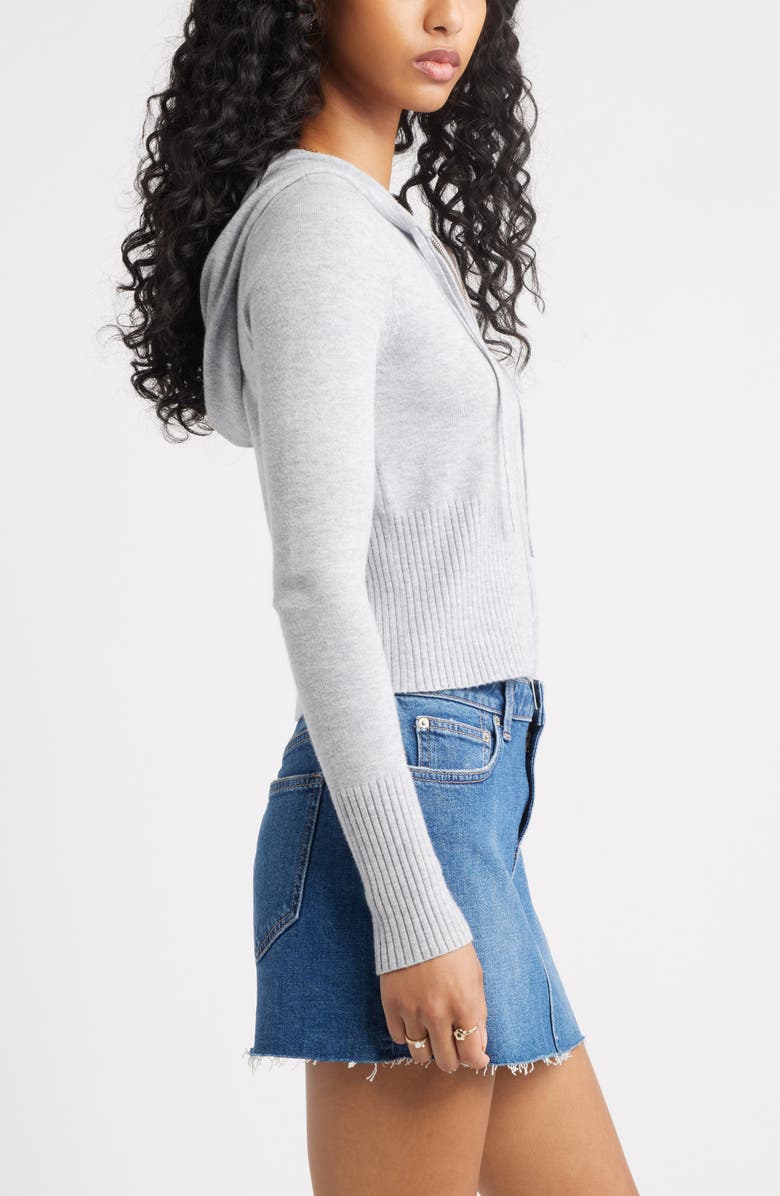 BP. Fitted Cotton Blend Hoodie, Alternate, color, Grey Soft Heather