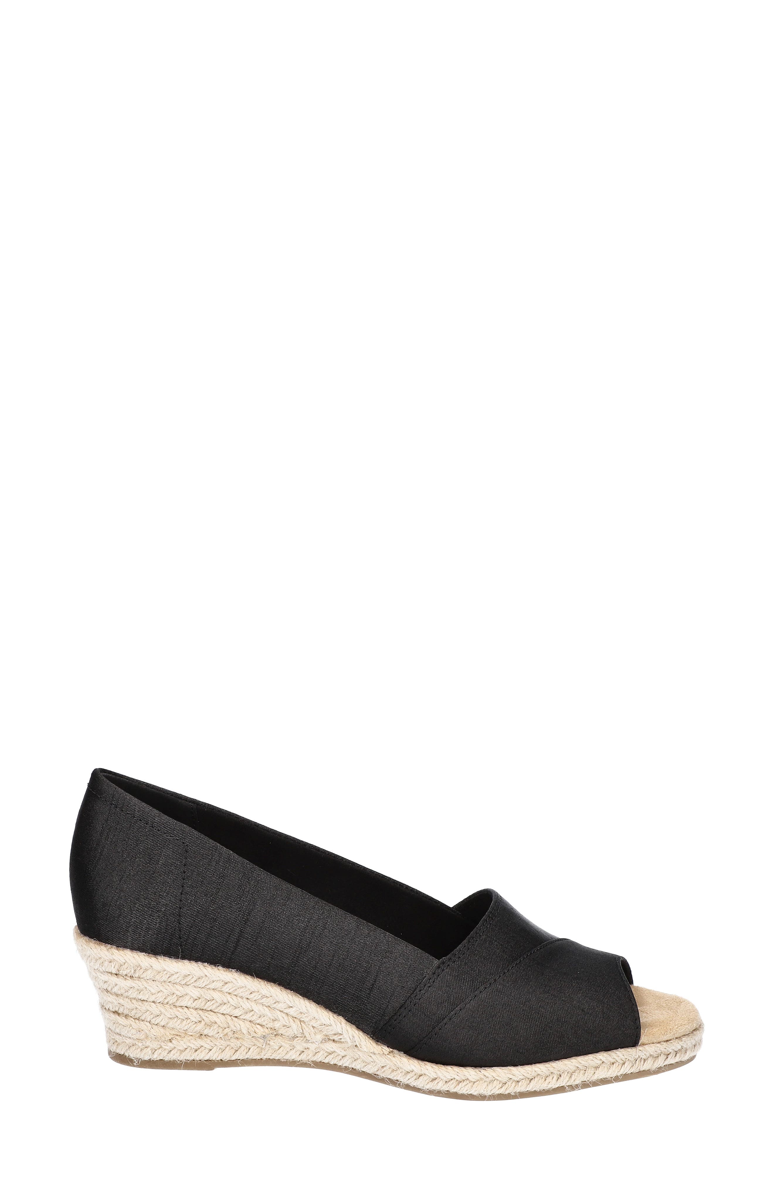 EASY STREET Jasper Espadrille Wedge Pump, Alternate, color, Black Thai Silk