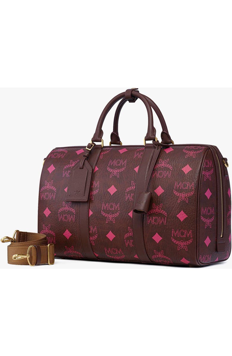 MCM Small Ottomar Weekender Bag in Maxi Visetos, Alternate, color, Cinnamon