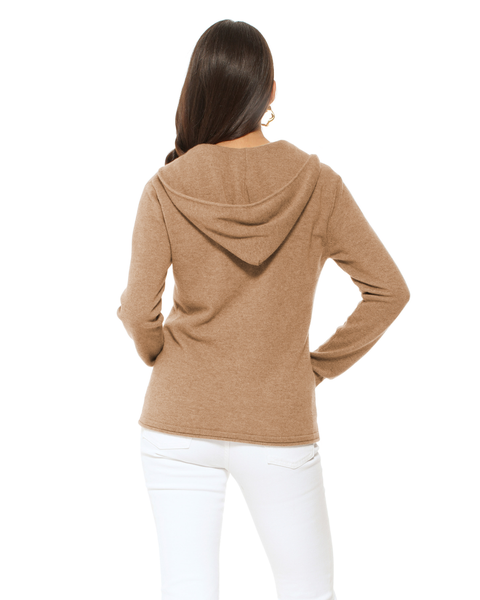Pure Cashmere Double Zip Hoodie Sweater