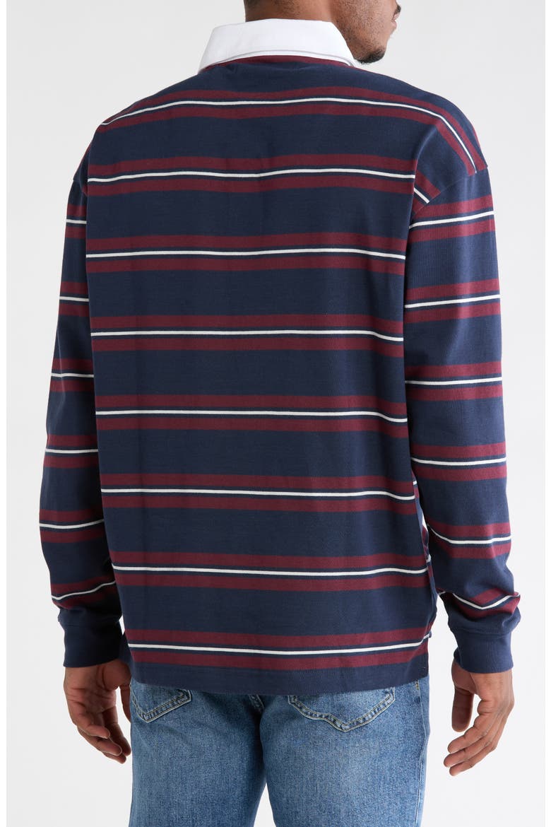 Cotton Rugby Shirt, Alternate, color, NAVY STRIPE