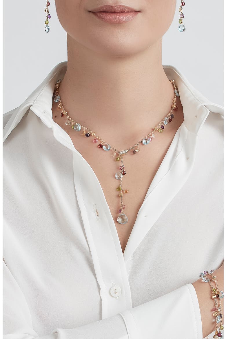 Paradise Semiprecious Stone Y-Necklace, Alternate, color, YELLOW GOLD