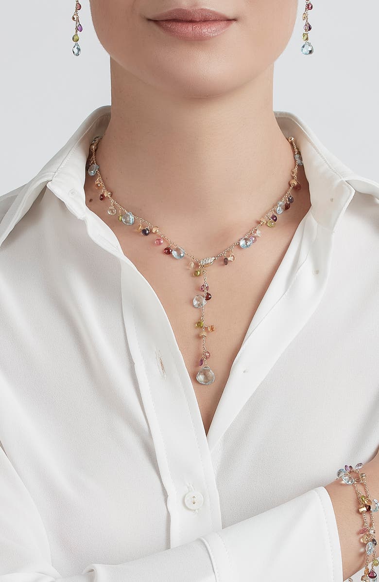 Marco Bicego Paradise Semiprecious Stone Y-Necklace, Alternate, color,
