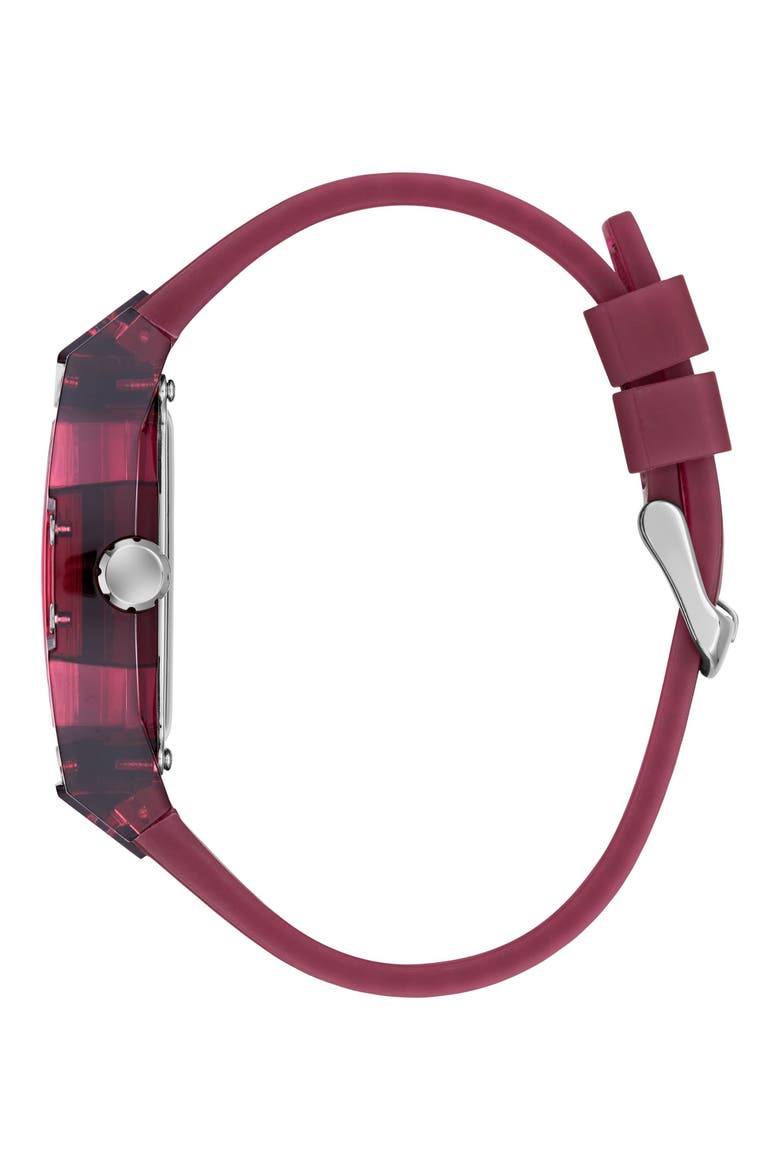 Phoenix Translucent Tonneau Multifunction Silicone Strap Watch, 42mm x 45mm, Alternate, color, RED