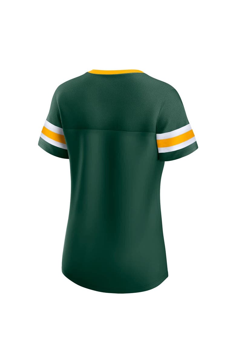FANATICS Women's Fanatics Green Green Bay Packers Bling Athena Jersey Style Lace-up T-Shirt, Alternate, color, Green