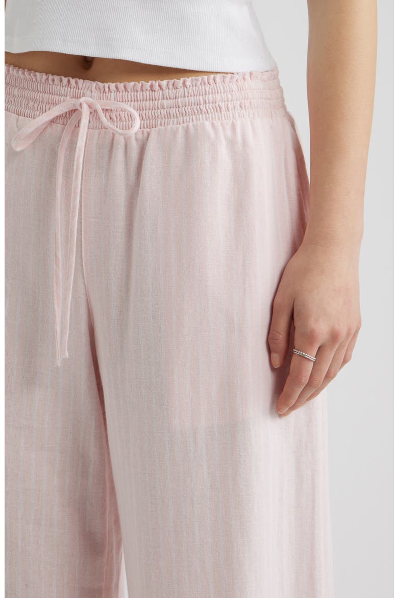 Linen Blend Beach Pants, Alternate, color, PINK- WHITE NIA STRIPE