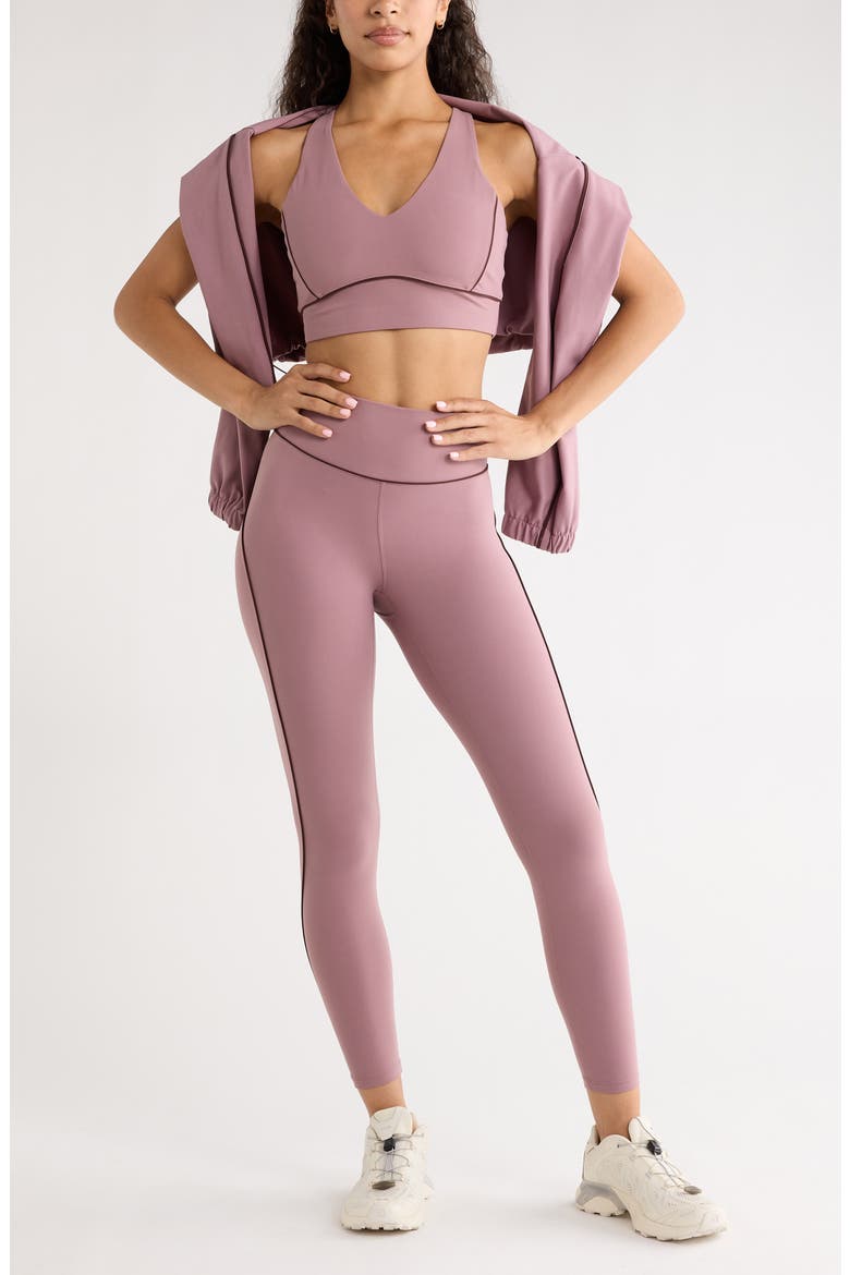 Studio Luxe Piped Sports Bra, Alternate, color, PURPLE SHAKE