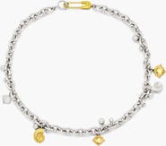 YOJ Coral Curb Necklace In Two Tone