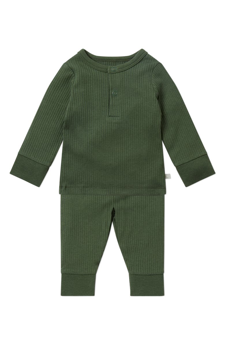 MORI Rib Fitted Two-Piece Pajamas, Main, color, 