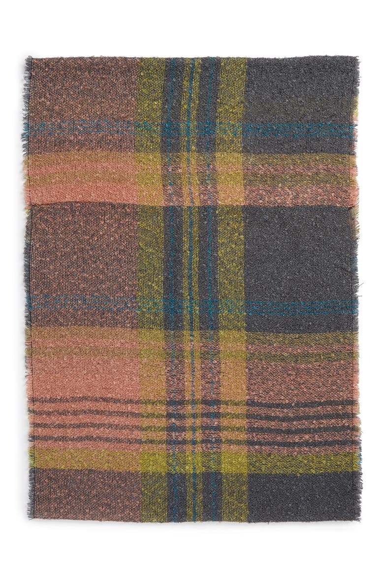 Plaid Bouclé Infinity Scarf, Alternate, color, GREY PLAID