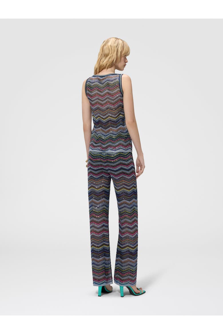 Sleeveless Chevron Viscose-blend Top, Alternate, color, Multicoloured