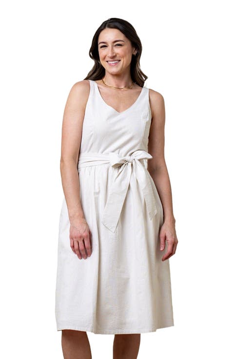 Women's Organic A-Line Dress with Sash