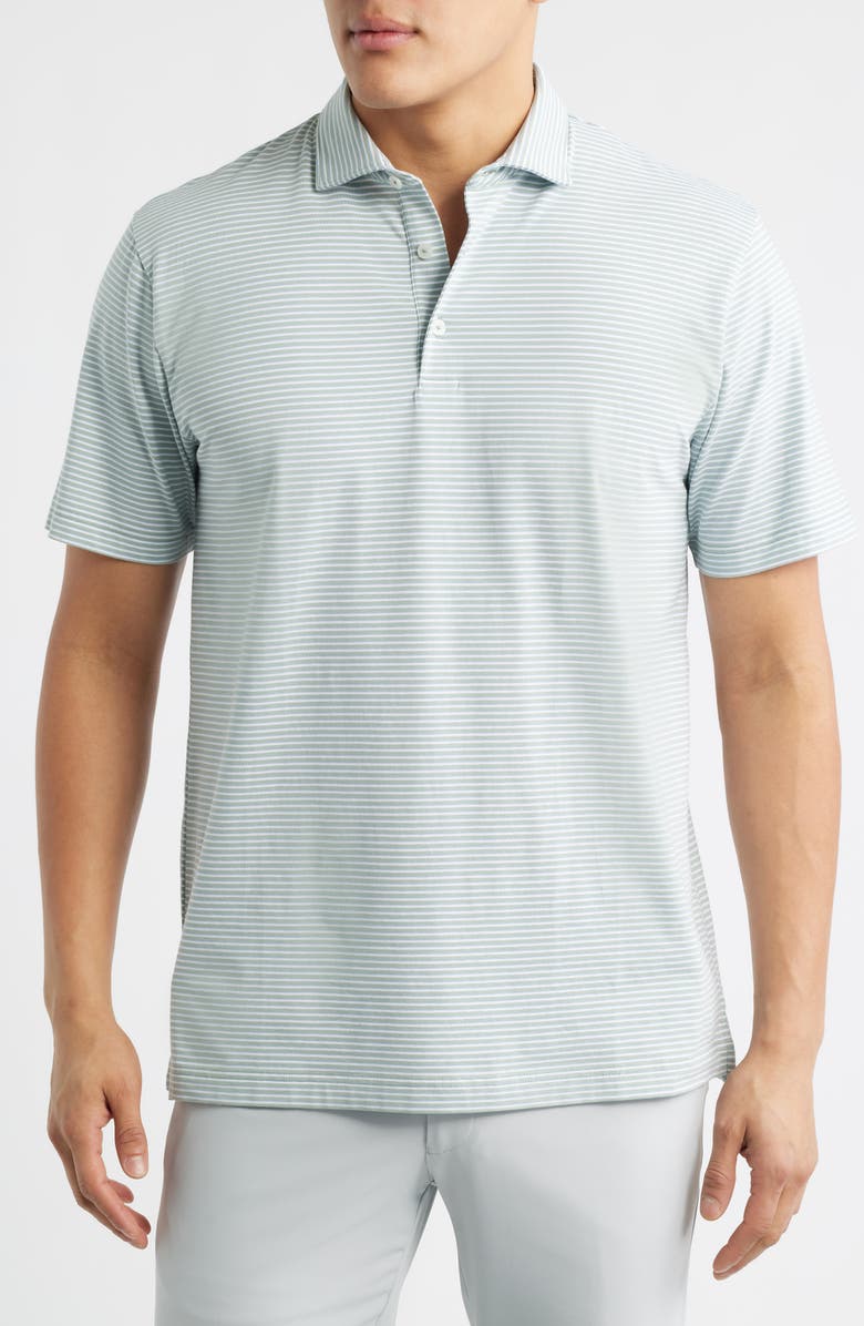 Peter Millar Crown Stripe Relaxed Fit Cotton Polo, Main, color, Grandview