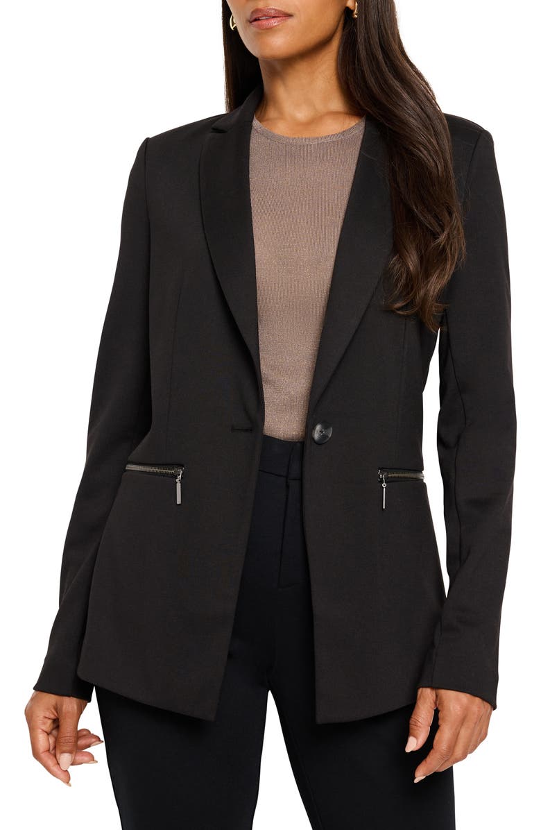 NIC+ZOE Ponte Blazer, Main, color, Black Onyx