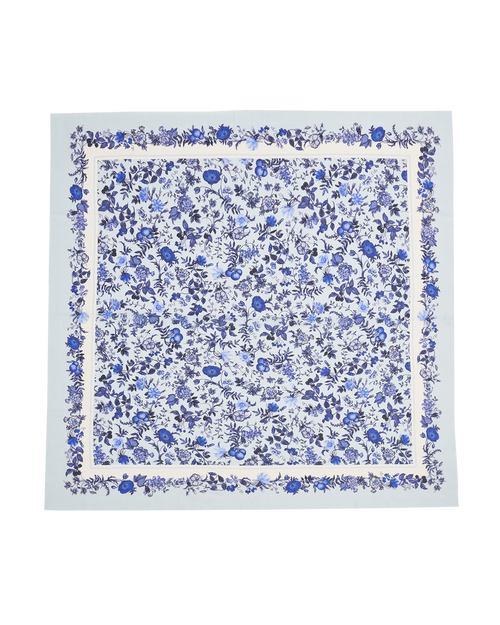Fable England Ditsy Blue Folk Square Scarf
