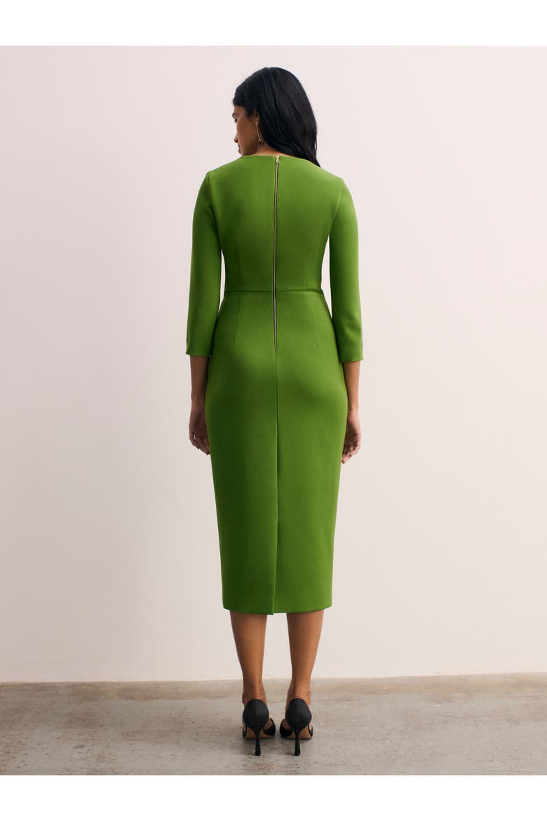 Sculpted Keyhole Midi Sheath Dress, Alternate, color, Green