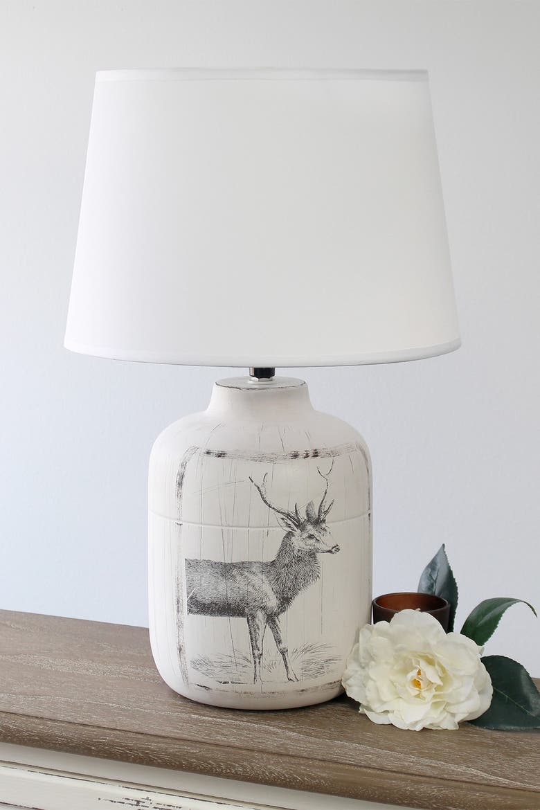 Kitchen Rustic Rug Under Table LALIA HOME Rustic Deer Buck Nature Printed Ceramic Farmhouse Accent ...