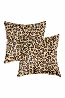 Natural Torino Togo Cowhide Pillow 18" X 18" - Leopard - Pack of 2
