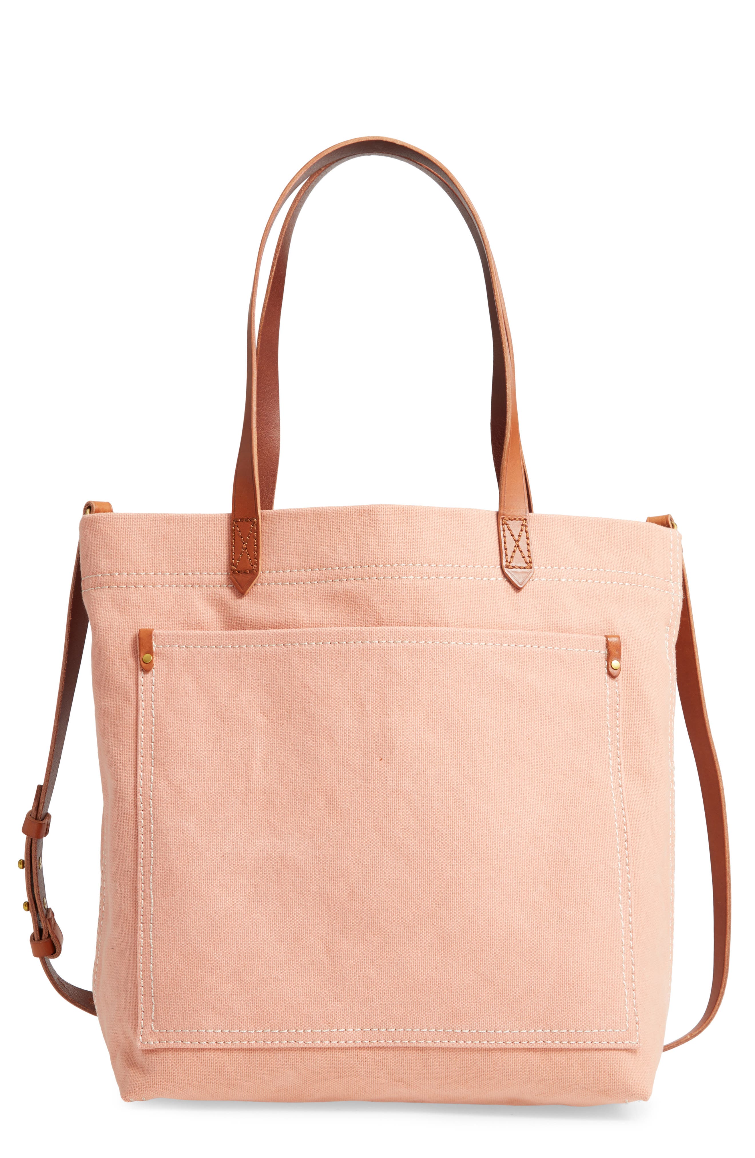 Medium Canvas Transport Tote, Main, color, ANTIQUE CORAL