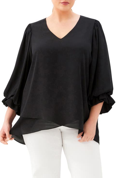 Crossover Hem Asymmetric Top (Plus)