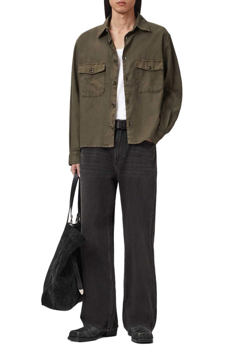 AllSaints Strand Button-Up Shirt, Alternate, color, Mangrove Green