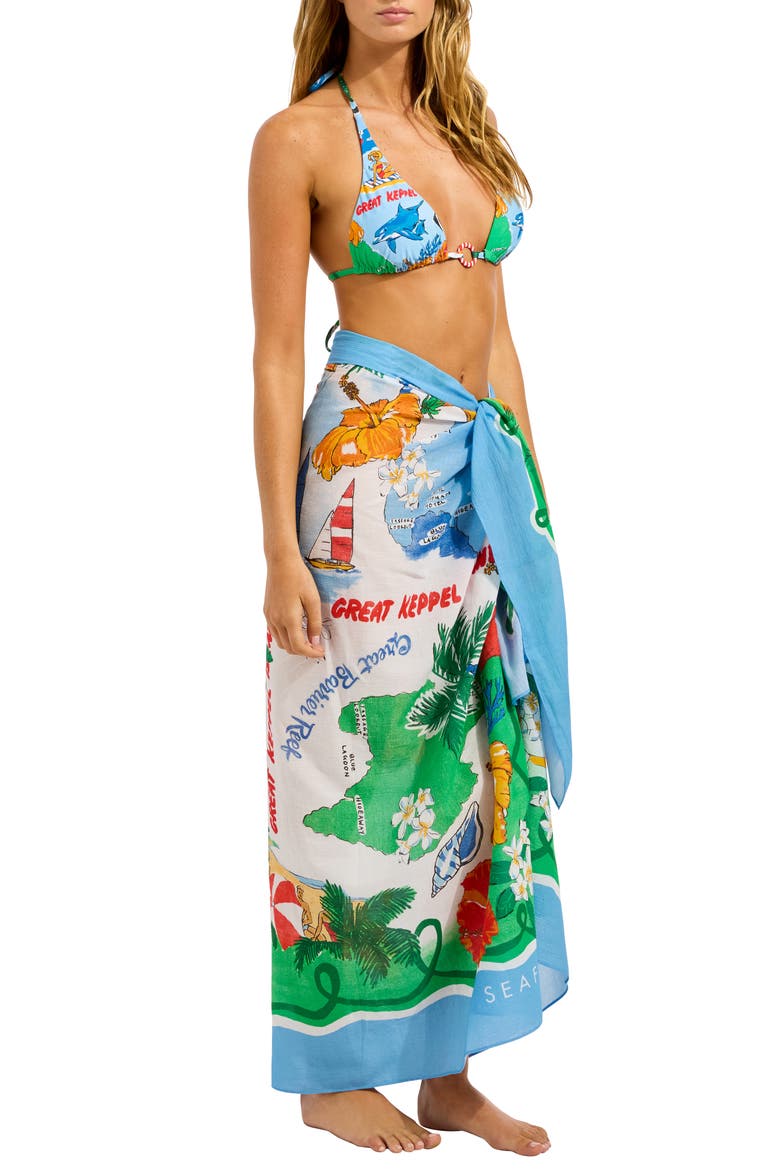 Cotton Cover-Up Sarong, Alternate, color, POWDER BLUE