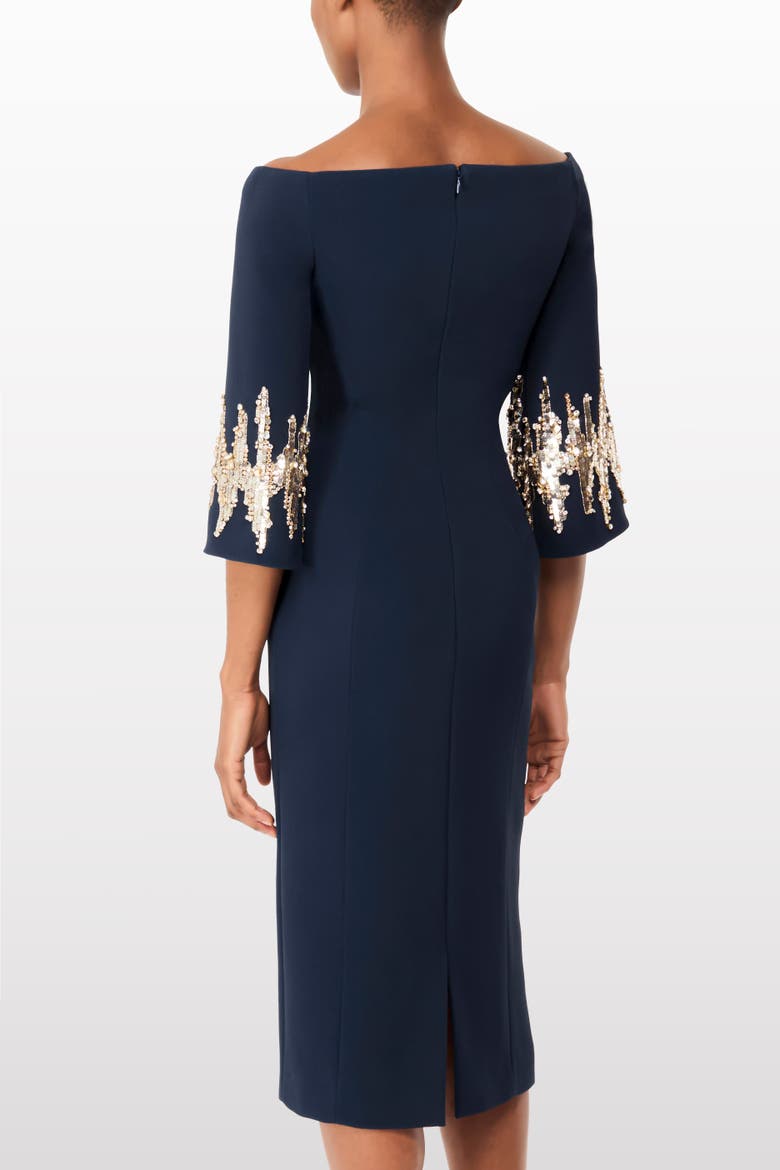 Aster Sequin-Embellished Midi Dress, Alternate, color, Blackthorne Blue