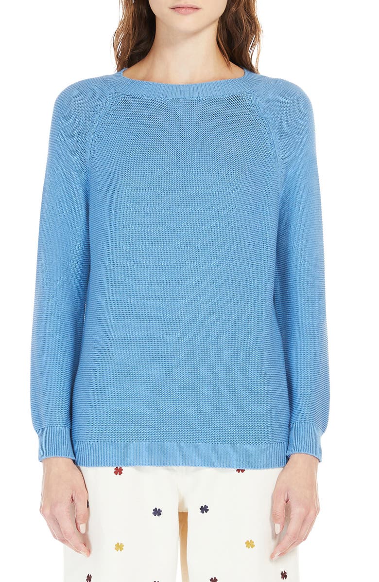 Weekend Max Mara Linz Cotton Crewneck Sweater, Main, color, 