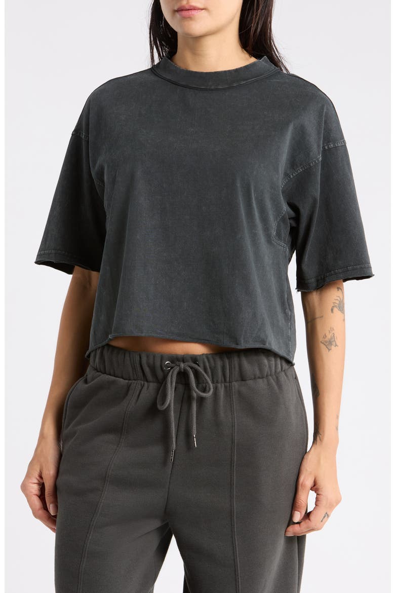 Maeve Washed Cotton T-Shirt, Main, color, PIRATE BLACK