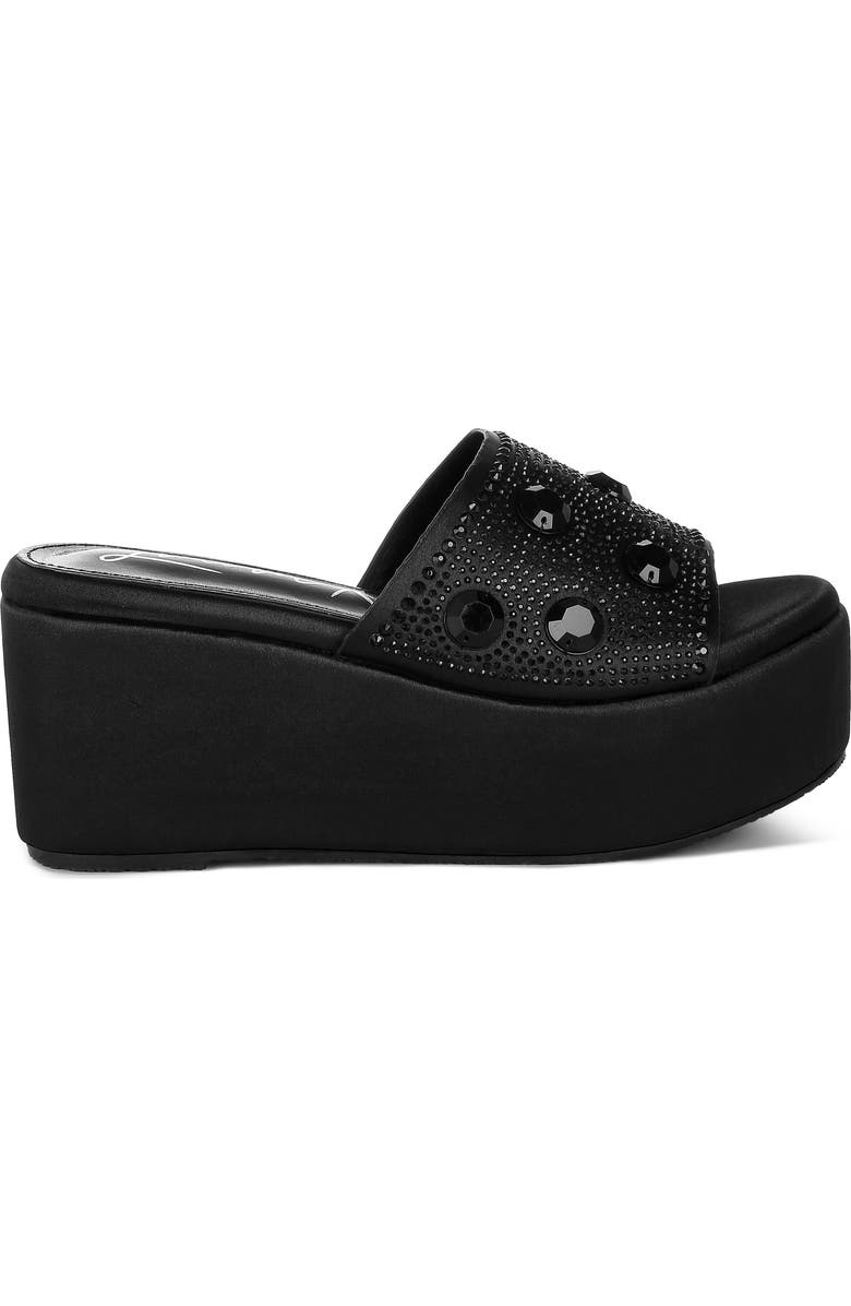 LONDON RAG Meta Charts Wedge Sandal, Alternate, color, Black