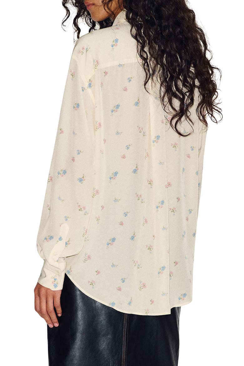 x Alexa Chung Dude Floral Pintuck Button-Up Shirt, Alternate, color, SACHET
