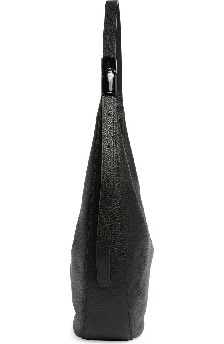 Longchamp Half Moon Leather Shoulder Bag, Alternate, color, Black