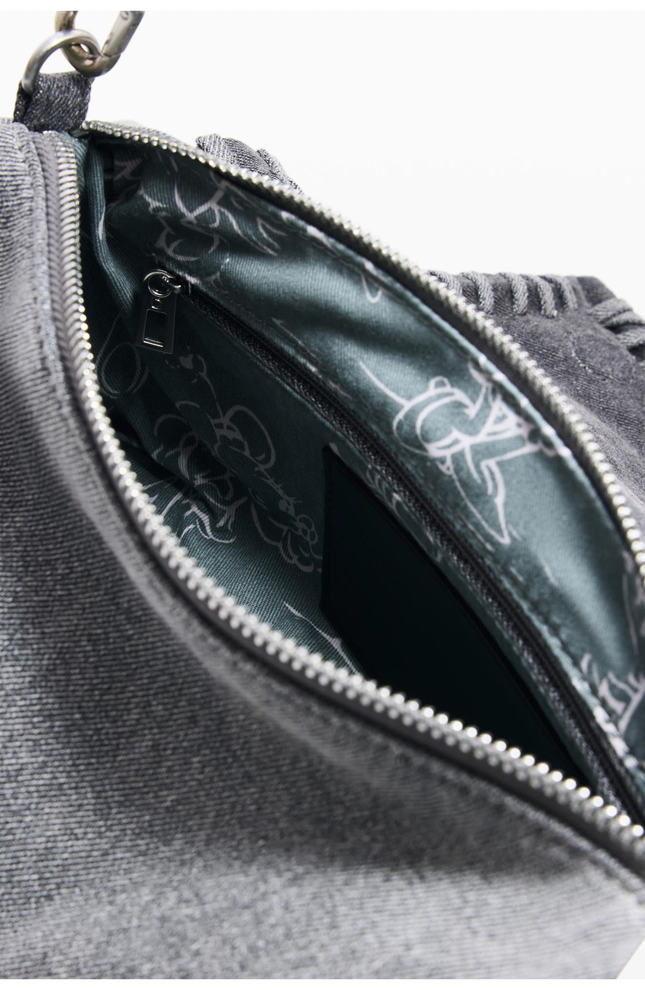 Desigual Mickey & Minnie Denim Crossbody Bag, Alternate, color, 