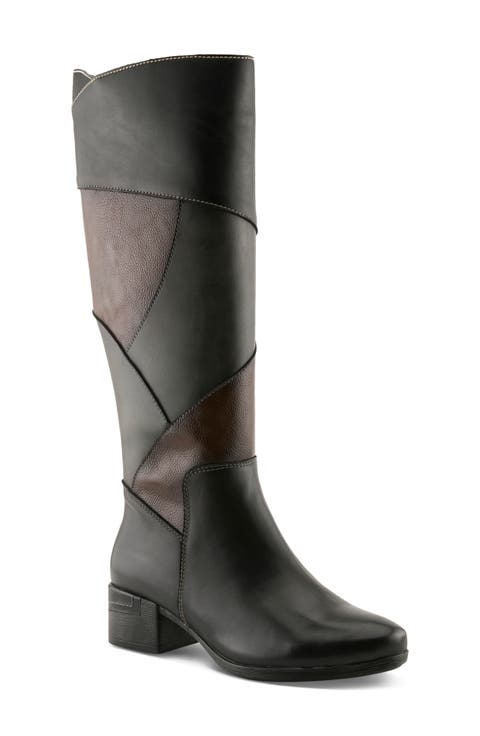 Patchwork Knee High Boot (Women)