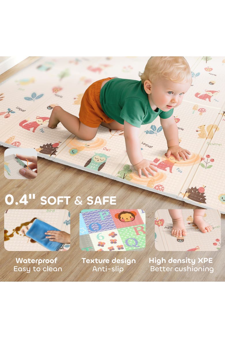 Baby Play Mat 71" x 59", Foldable XPE Foam Crawling Mat, Double-Sided, Alternate, color, multi-colored