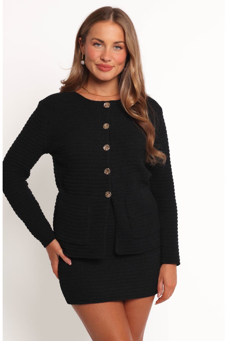 Bowie Cardigan & Miniskirt Set, Alternate, color, BLACK