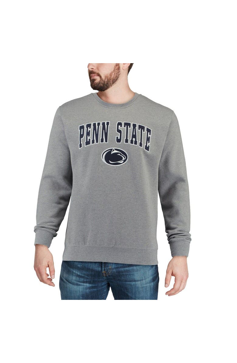 COLOSSEUM Men's Colosseum Heather Gray Penn State Nittany Lions Arch & Logo Crew Neck Sweatshirt, Alternate, color, Heather Gray