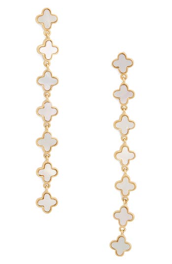 Eye Candy Los Angeles Angelica Clover Linear Drop Earrings