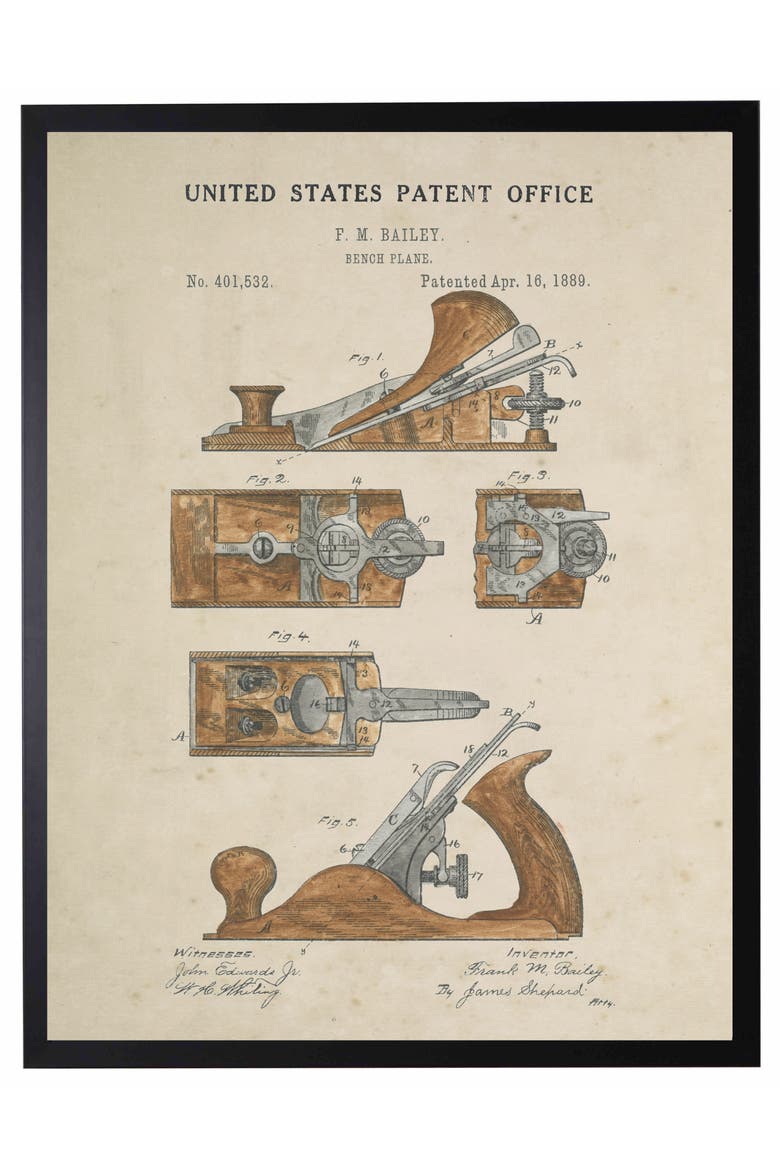 Bench Plane Patent in Black Frame, Main, color, No Color
