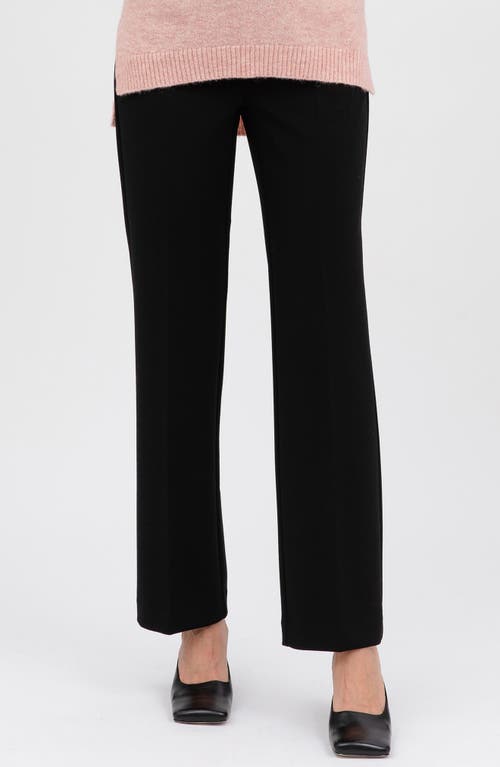 PIETRO BRUNELLI Over the Bump Straight Leg Maternity Pants in Black 