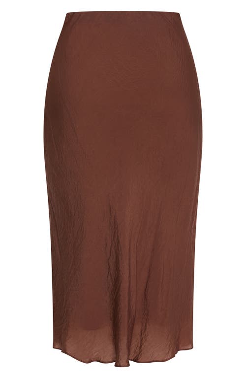 City Chic Kyra Crinkled Midi Skirt In Roseberry