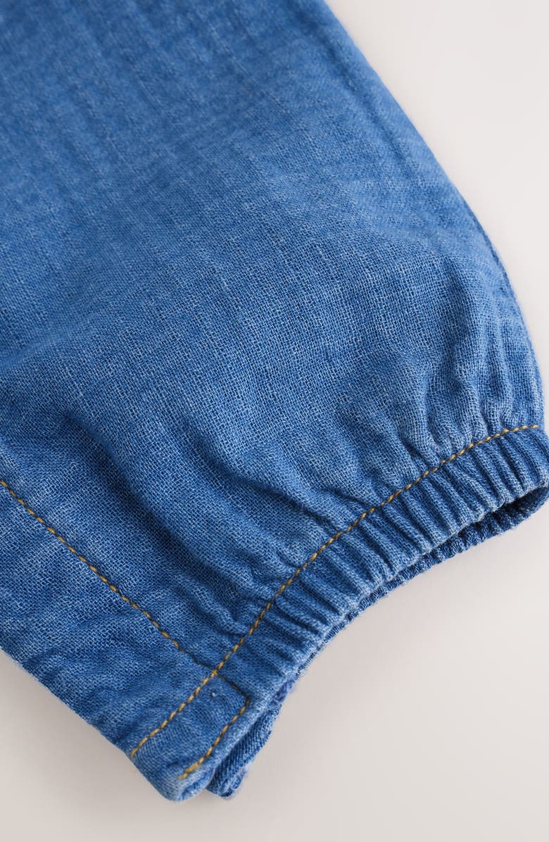 NEXT Denim Frill Romper, Alternate, color, Blue