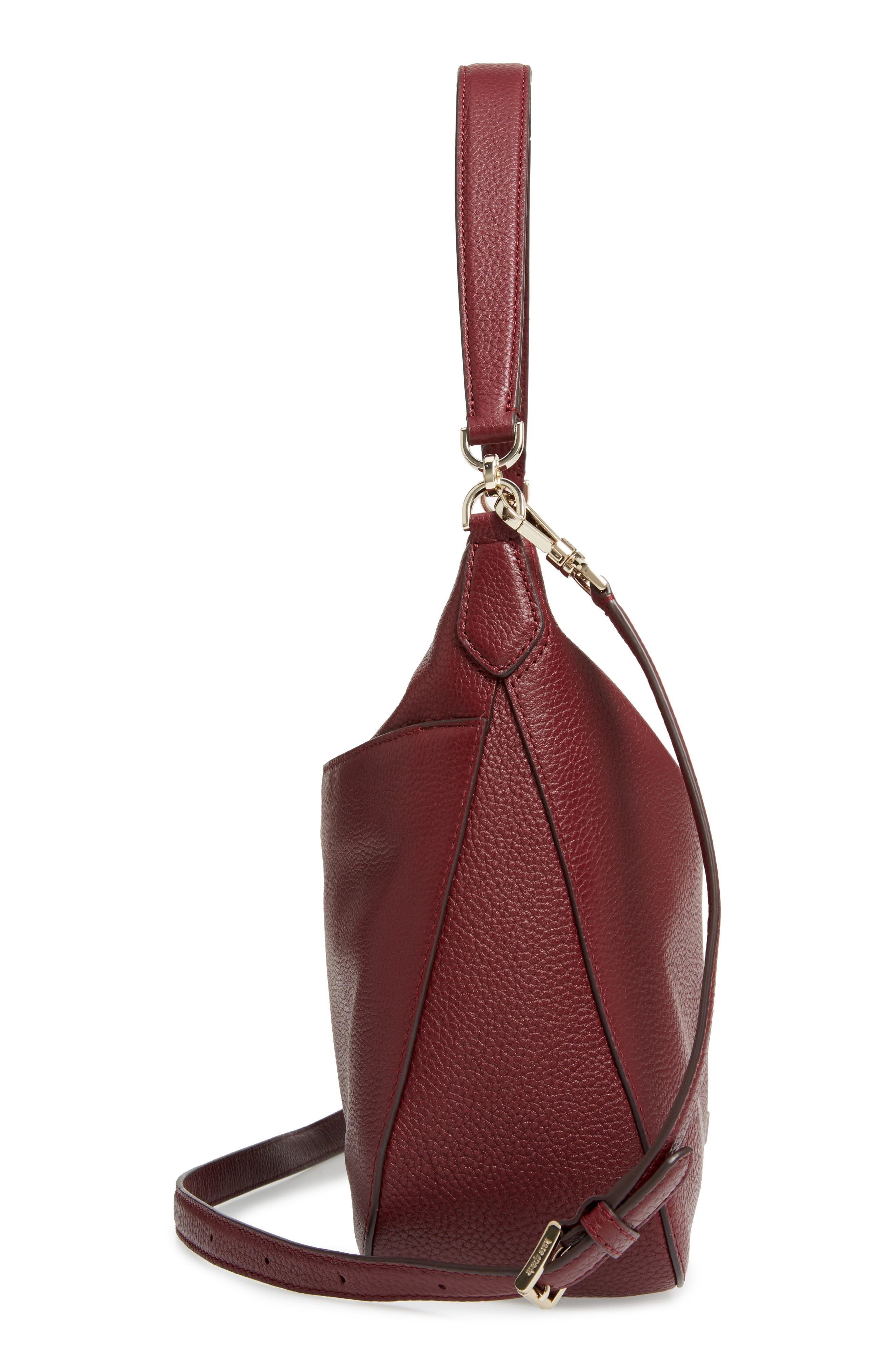medium polly leather shoulder bag, Alternate, color, CHERRYWOOD