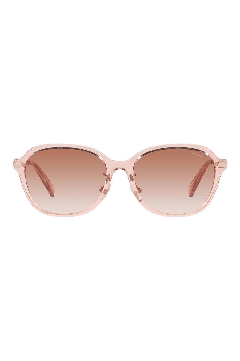56mm Gradient Square Sunglasses, Main, color, PINK / PINK GRADIENT