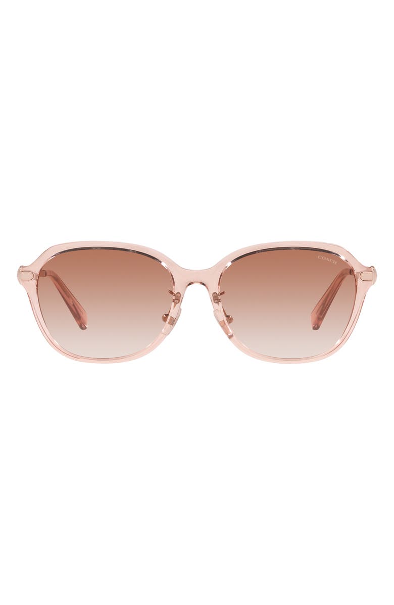 COACH 56mm Gradient Square Sunglasses, Main, color, Pink / Pink Gradient