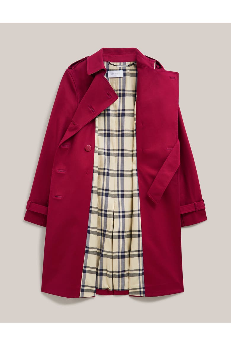 Skylar Belted Trench Coat, Alternate, color, Beetroot Pink
